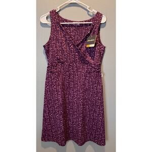 NWT Eddie Bauer Women's Travex Crossover Dress Size M Purple Patterned